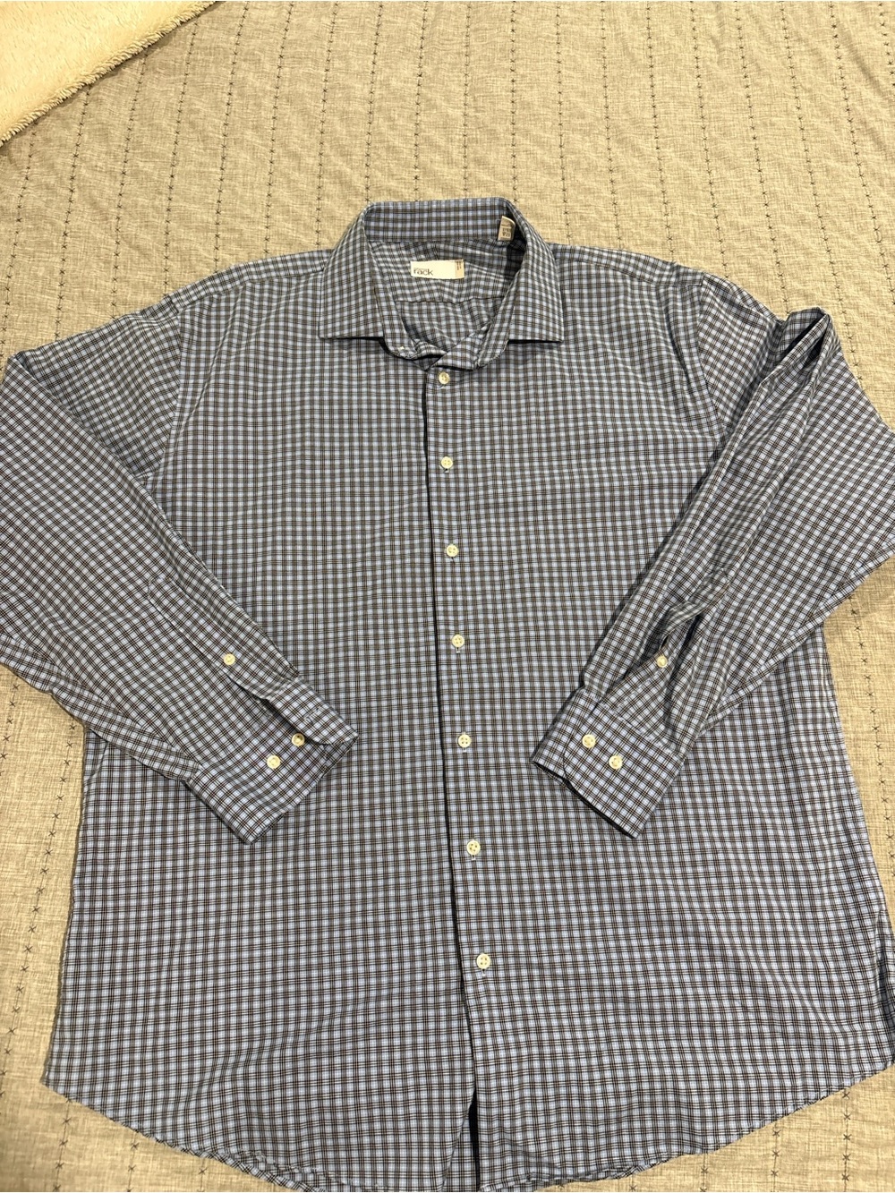 Nordstrom Blue Checked Button-Front Dress Shirt